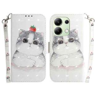 For Xiaomi Redmi Note 13 4G Global 3D Colored Horizontal Flip Leather Phone Case(Cute Cat)