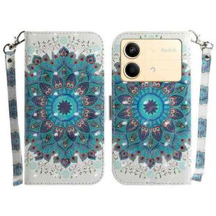 For Xiaomi Redmi Note 13R Pro 3D Colored Horizontal Flip Leather Phone Case(Peacock Wreath)