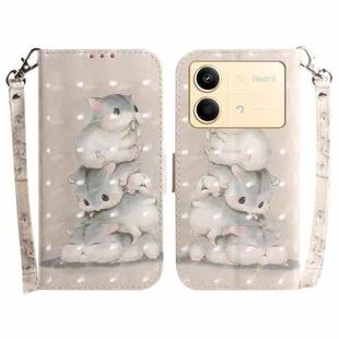 For Xiaomi Redmi Note 13R Pro 3D Colored Horizontal Flip Leather Phone Case(Squirrels)