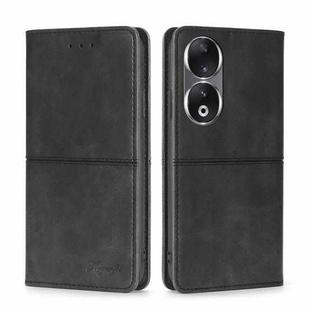 For Honor 90 5G Cow Texture Magnetic Leather Phone Case(Black)