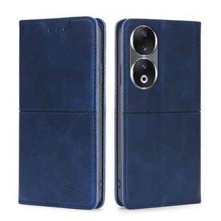 For Honor 90 5G Cow Texture Magnetic Leather Phone Case(Blue)