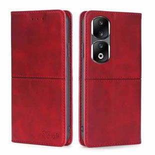For Honor 90 Pro 5G Cow Texture Magnetic Leather Phone Case(Red)