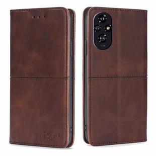 For Honor 200 5G Cow Texture Magnetic Leather Phone Case(Dark Brown)