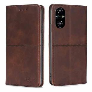 For Honor 200 Pro 5G Cow Texture Magnetic Leather Phone Case(Dark Brown)