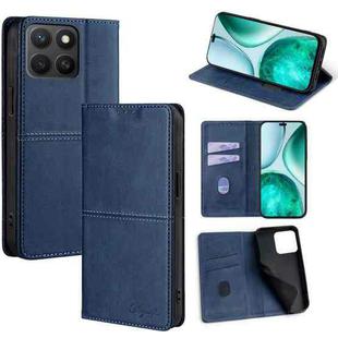 For Honor X8c 4G Cow Texture Magnetic Leather Phone Case(Blue)