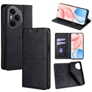 For Honor 400 Pro Global 160.8mm Cow Texture Magnetic Leather Phone Case(Black)