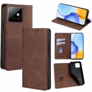 For Honor X60 GT 5G Cow Texture Magnetic Leather Phone Case(Dark Brown)