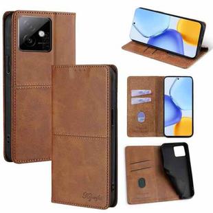 For Honor X60 GT 5G Cow Texture Magnetic Leather Phone Case(Light Brown)