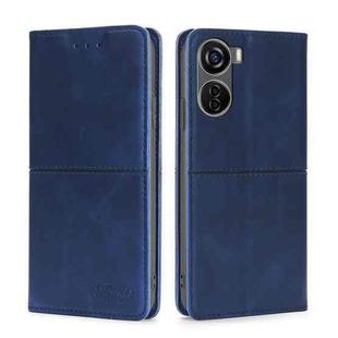 For ZTE Axon 40 Lite Cow Texture Magnetic Leather Phone Case(Blue)