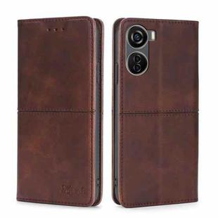 For ZTE Axon 40 Lite Cow Texture Magnetic Leather Phone Case(Dark Brown)