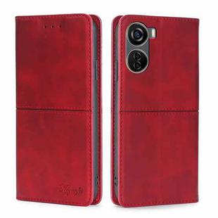 For ZTE Axon 40 Lite Cow Texture Magnetic Leather Phone Case(Red)