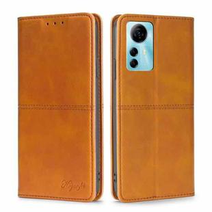 For ZTE Blabe V41 Smart 4G Cow Texture Magnetic Leather Phone Case(Light Brown)
