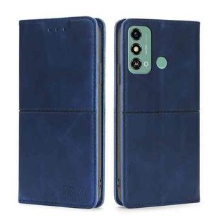 For ZTE Blade A53 4G Cow Texture Magnetic Leather Phone Case(Blue)