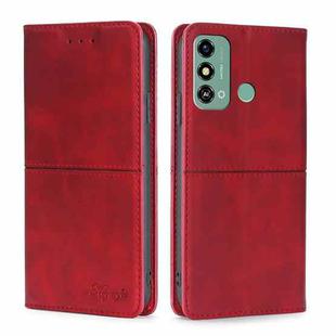 For ZTE Blade A53 4G Cow Texture Magnetic Leather Phone Case(Red)