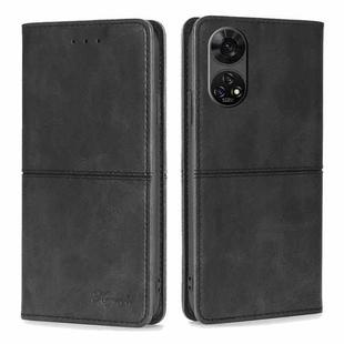 For ZTE Anshin Family Cow Texture Magnetic Leather Phone Case(Black)