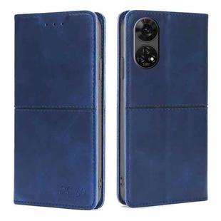 For ZTE Anshin Family Cow Texture Magnetic Leather Phone Case(Blue)