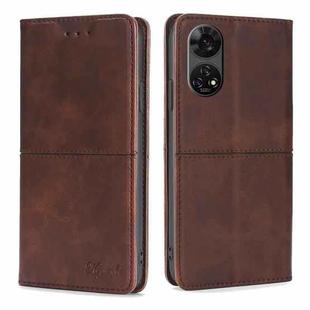 For ZTE Anshin Family Cow Texture Magnetic Leather Phone Case(Dark Brown)