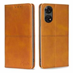 For ZTE Anshin Family Cow Texture Magnetic Leather Phone Case(Light Brown)