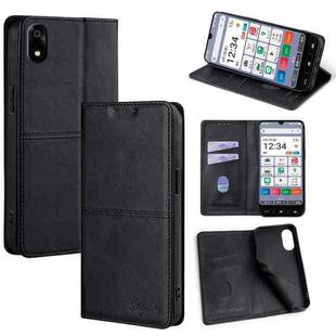 For ZTE Kantan Sumaho 4 A402ZT Cow Texture Magnetic Leather Phone Case(Black)