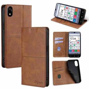 For ZTE Kantan Sumaho 4 A402ZT Cow Texture Magnetic Leather Phone Case(Light Brown)