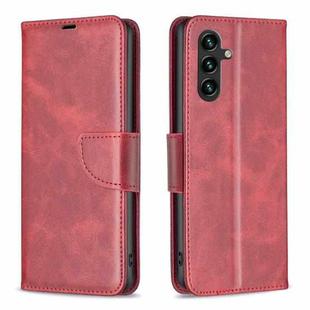 For Samsung Galaxy A05s Lambskin Texture Pure Color Flip Leather Phone Case(Red)