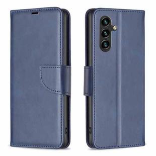 For Samsung Galaxy A05s Lambskin Texture Pure Color Flip Leather Phone Case(Blue)
