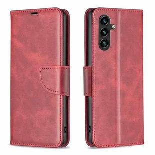 For Samsung Galaxy A15 Lambskin Texture Pure Color Flip Leather Phone Case(Red)
