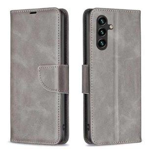 For Samsung Galaxy A15 Lambskin Texture Pure Color Flip Leather Phone Case(Grey)