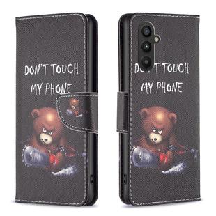 For Samsung Galaxy A25 5G Colored Drawing Pattern Leather Phone Case(Bear)