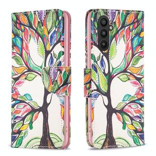 For Samsung Galaxy A25 5G Colored Drawing Pattern Leather Phone Case(Tree Life)