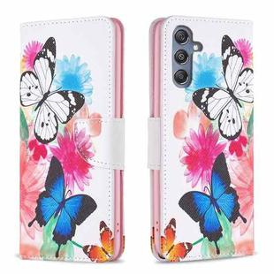 For Samsung Galaxy M34 5G Colored Drawing Pattern Leather Phone Case(Butterflies)