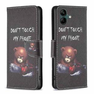 For Samsung Galaxy A05 Colored Drawing Pattern Leather Phone Case(Bear)