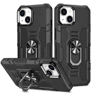 For iPhone 15 Ring Holder Armor Hybrid Phone Case(Black)