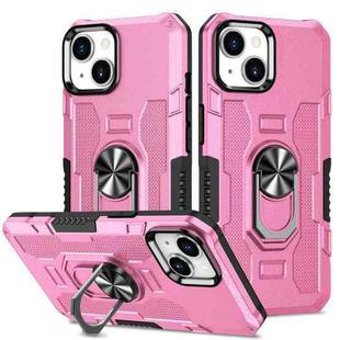 For iPhone 15 Ring Holder Armor Hybrid Phone Case(Pink)