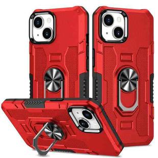 For iPhone 15 Ring Holder Armor Hybrid Phone Case(Red)