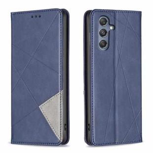 For Samsung Galaxy M34 5G Rhombus Texture Magnetic Leather Phone Case(Blue)