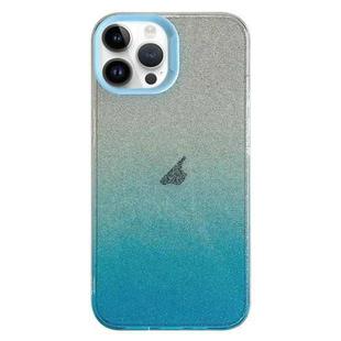 For iPhone 14 Pro Double Sided IMD Gradient Glitter PC Phone Case(Blue)