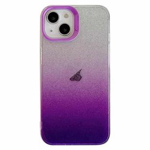 For iPhone 14 Double Sided IMD Gradient Glitter PC Phone Case(Purple)