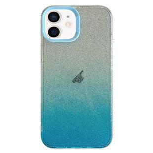 For iPhone 12 Double Sided IMD Gradient Glitter PC Phone Case(Blue)