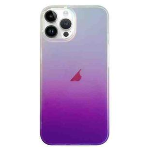 For iPhone 14 Pro Max Double Sided IMD Laser Gradient PC Phone Case(Purple)