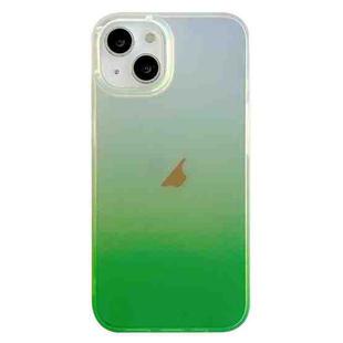 For iPhone 14 Double Sided IMD Laser Gradient PC Phone Case(Green)