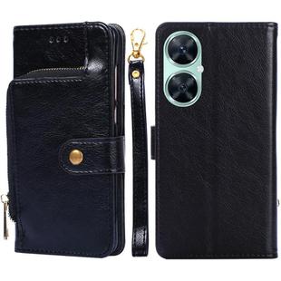 For Huawei Enjoy 60 Pro / nova 11i Zipper Bag Leather Phone Case(Black)