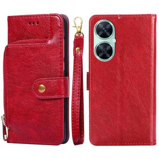 For Huawei Enjoy 60 Pro / nova 11i Zipper Bag Leather Phone Case(Red)