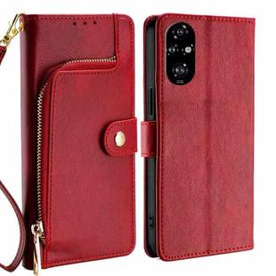 For Honor 200 Pro 5G Zipper Bag Leather Phone Case(Red)