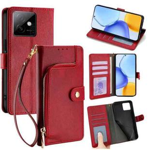 For Honor X60 GT 5G Zipper Bag Leather Phone Case(Red)
