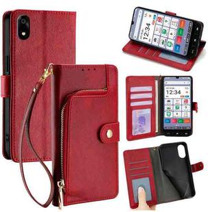 For ZTE Kantan Sumaho 4 A402ZT Zipper Bag Leather Phone Case(Red)