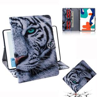 For Huawei MatePad Colored Drawing Pattern Horizontal Flip PU Leather Case with Holder & Card Slots & Wallet(Tiger)