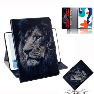 For Huawei MatePad Colored Drawing Pattern Horizontal Flip PU Leather Case with Holder & Card Slots & Wallet(Lion)