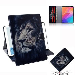 For Huawei MatePad T8 Colored Drawing Pattern Horizontal Flip PU Leather Case with Holder & Card Slots & Wallet(Lion)