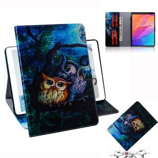 For Huawei MatePad T8 Colored Drawing Pattern Horizontal Flip PU Leather Case with Holder & Card Slots & Wallet(Owl)